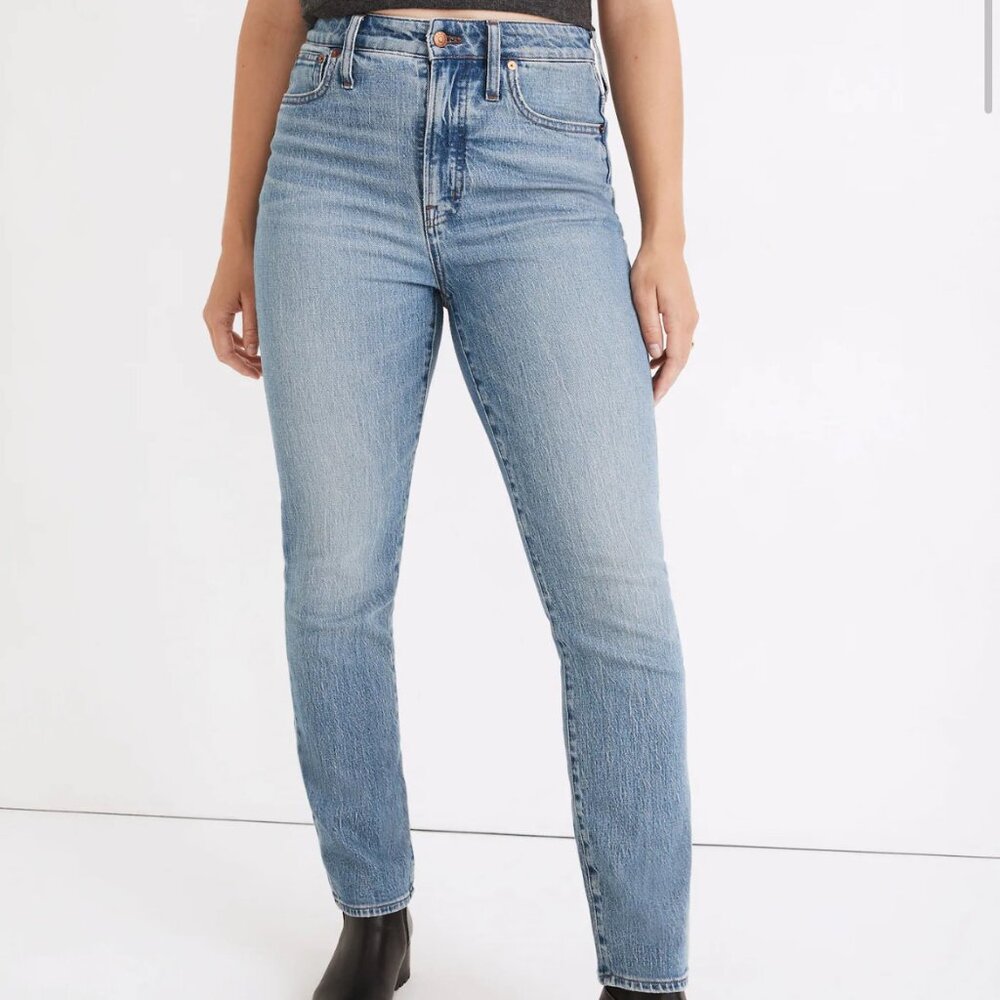 MADEWELL Women's The Perfect Vintage Jean in Banner Wash Size 34 NWT
